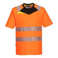 T-Shirt ostrzegawczy DX4 z krótkim rękawem, czarny/pomarańczowy