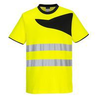 T-Shirt ostrzegawczy PW2, czarny/pomarańczowy