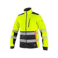 Kurtka CXS BENSON, ostrzegawcza, softshell, męska, żółto-czarna, rozmiar 4XL