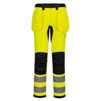 Spodnie ostrzegawcze WX2 Eco z kaburami, czarny/żółty