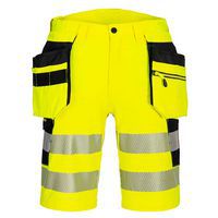 Spodenki ostrzegawcze DX4 z kaburami, czarny/żółty
