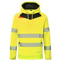 Ostrzegawcza bluza z kapturem DX4, czarny/żółty