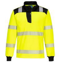 Bluza ostrzegawcza PW3 z zamkiem 1/4, czarny/żółty