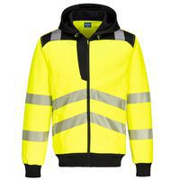 Bluza ostrzegawcza PW3 z kapturem, czarny/żółty