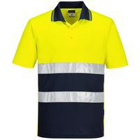Lekka, ostrzegawcza koszulka Polo S/S, niebieski/żółty