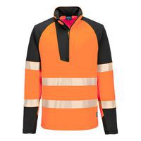 Bluza ostrzegawcza PW3 z zamkiem 1/4, czarny/pomarańczowy