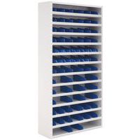 Regały metalowe z przegrodą Manutan Expert, 198 x 60 x 20 - 40 cm, 12 półek