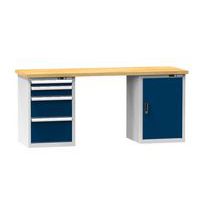 Stoły warsztatowe KOMBI MM4825, 2500 x 800 x 880 mm, MULTIPLEX