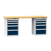 Stoły warsztatowe KOMBI OM4825, 2500 x 800 x 880 mm, MULTIPLEX