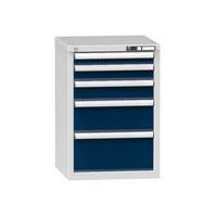 Szafki warsztatowe szufladowe ZA, 840 x 578 x 600 mm, 5 szuflad, szare