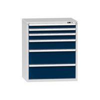 Szafki warsztatowe z szufladami ZG, 6 szuflad, 1215 x 1037 x 753 mm, szare