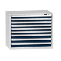 Szafki warsztatowe z szufladami ZG, 9 szuflad, 840 x 1037 x 753 mm, szare