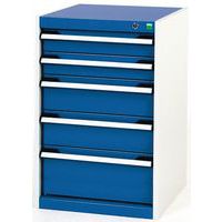 Warsztatowe szafki z szufladami Bott Cubio, 80 x 52,5 x 52,5-65 cm, 5 szuflad