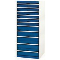 Szuflady warsztatowe Bott Cubio, 160 x 65 x 52,5-75 cm, 11 szuflad