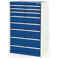 Warsztatowe szafki z szufladami Bott Cubio, 120 x 80 x 52,5-75 cm, 8 szuflad