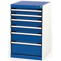 Warsztatowe szafki z szufladami Bott Cubio, 80 x 52,5 x 52,5-65 cm, 6 szuflad