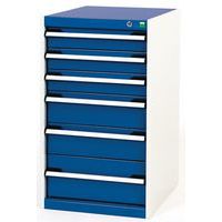 Warsztatowe szafki z szufladami Bott Cubio, 90 x 52,5 x 52,5-65 cm, 6 szuflad