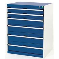 Szafki warsztatowe z szufladami Bott Cubio, 100 x 80 x 52,5-75 cm, 6 szuflad