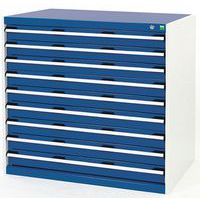 Szafki warsztatowe z szufladami Bott Cubio, 100 x 105 x 65-75 cm, 9 szuflad
