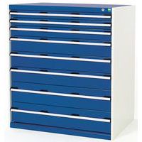 Szafki warsztatowe z szufladami Bott Cubio, 120 x 105 x 65-75 cm, 8 szuflad
