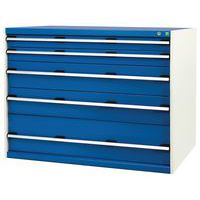 Szafki warsztatowe z szufladami Bott Cubio, 100 x 130 x 65-75 cm, 5 szuflad