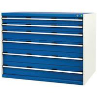 Szafki warsztatowe z szufladami Bott Cubio, 100 x 130 x 65-75 cm, 6 szuflad