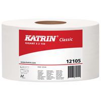 Papier toaletowy Katrin Classics Gigant S2 2-warstwowy, 18 cm, 1040 listków, 75% biały, 12 rolek