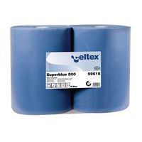 Przemysłowe ściereczki papierowe Celtex Super Blue 3-warstwowe, 500 listków, 2 szt.