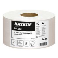 Papier toaletowy Katrin Basic Gigant S 1-warstwowy, 18 cm, 160 m, 68% biały, 12 rolek