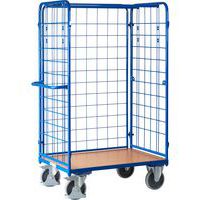 Wózki wysokiego składowania z 3 bokami z siatki, do 400 - 500 kg, 1 półka