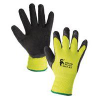 Zimowe rękawice akrylowe CXS częściowo powlekane lateksem, żółte/czarne