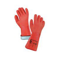 Zimowe rękawice bawełniane CXS powlekane PVC, czerwone