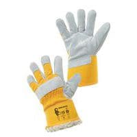 Rękawice zimowe skórzane CXS, żółte/białe