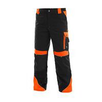 Męskie spodnie monterskie CXS Sirius Brighton z elementami odblaskowymi, czarne/pomarańczowe