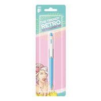 Długopis automatyczny ICO Retro 70'C, Pastel, blister, wkład niebieski, mix kolorów