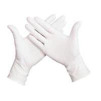 Jednorazowe rękawice lateksowe Manutan Expert, białe