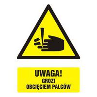 Uwaga - niebezpieczeństwo obcięcia palców