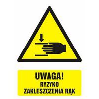 Uwaga ! Ryzyko zakleszczenia rąk