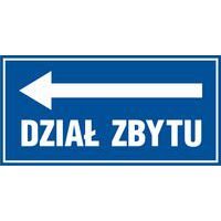Dział zbytu w lewo 20 X 40 nieświec. płyta sztywna PCV