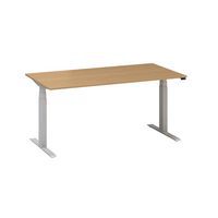 Stoły biurowe z regulacją wysokości Alfa Up z szarymi nogami, 160 x 80 x 61,5-127,5 cm