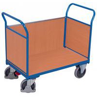 Wózki platformowe z dwoma uchwytami z pełnym wypełnieniem i ścianką boczną, do 500 kg