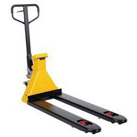 Wózek paletowy z wagą Manutan Expert ZF20N, do 2000 kg, koła sterujące z poliuretanu