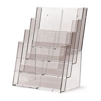 Pojemnik z pleksiglasu, na ulotki JD15, 4 kieszenie pionowe, A4