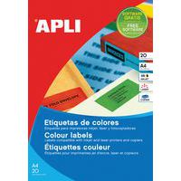 Etykiety kolorowe APLI, 70x37mm, zaokrąglone, 20 ark.