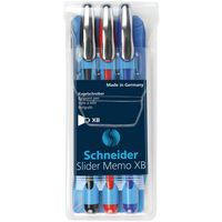 Zestaw długopisów SCHNEIDER Slider Memo, XB, 3 szt., miks kolorów