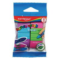 Gumka uniwersalna KEYROAD Elastic Touch, 2szt., blister, mix kolorów