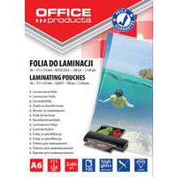 Folia do laminowania OFFICE PRODUCTS, A6, 2x80mikr., błyszcząca, 100szt., transparentna