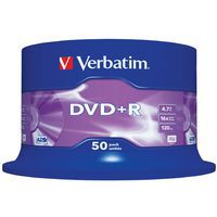 Płyta DVD+R VERBATIM AZO, 4,7GB, prędkość 16x, cake, 50szt., srebrny mat