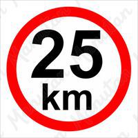 Tablice z nakazami – Ograniczenie prędkości 25 km/h
