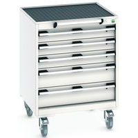 Komoda mobilna Bott Cubio, 89 x 65 x 65 cm, 5 szuflad, multipleks/linoleum/mata